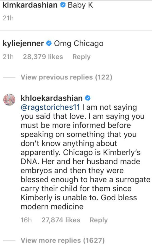 Khloe Kardashian, Instagram, Comment Khloe Kardashian, Instagram, Comment